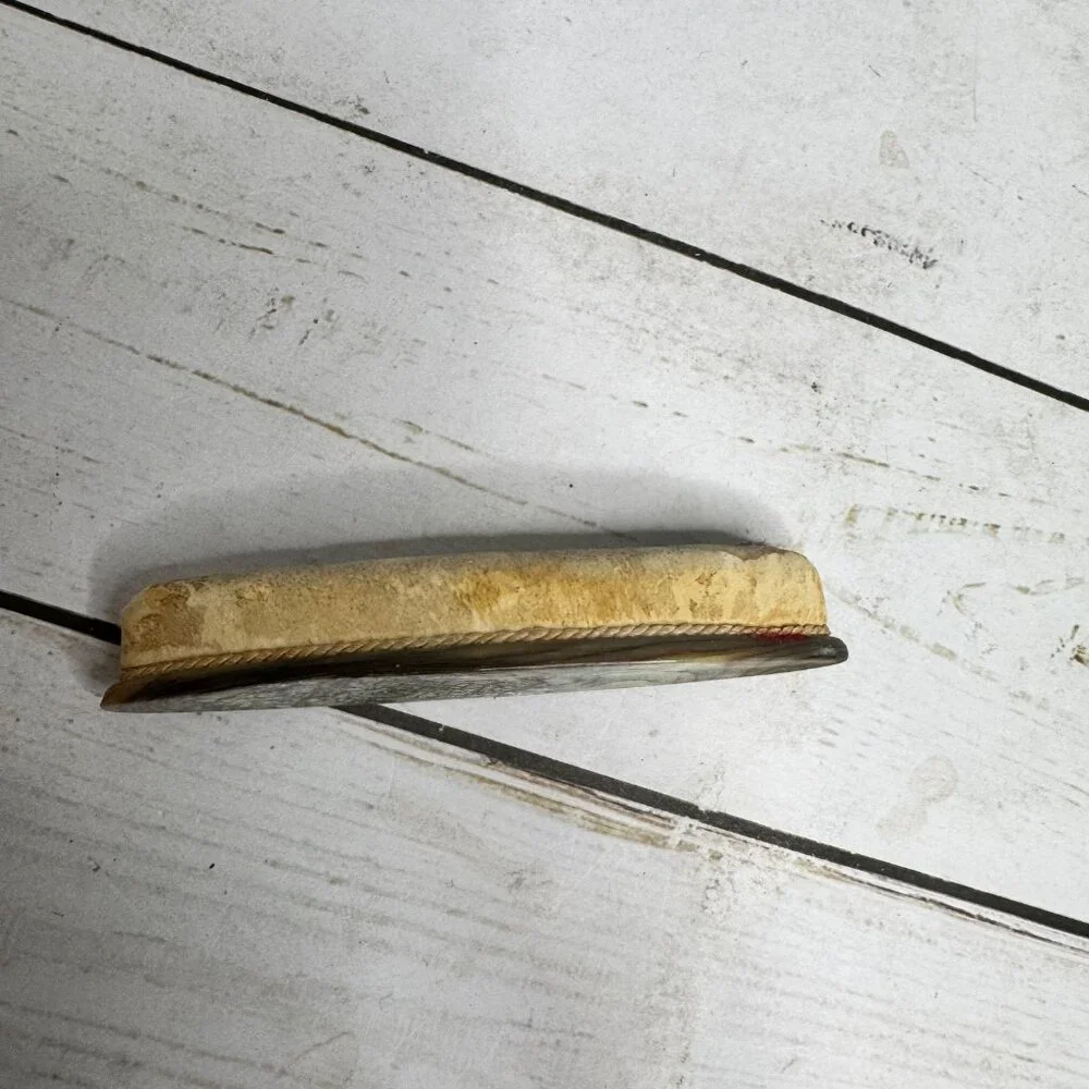 Vintage Nail Buffer • Iridescent Celluloid Top • Bone Handle • Vanity Manicure T